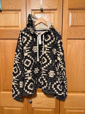 Ariat Black & Cream Southwest Print Hoodie womens size XXL New